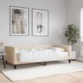 vidaXL Denná posteľ s matracom krémová 100x200 cm látka