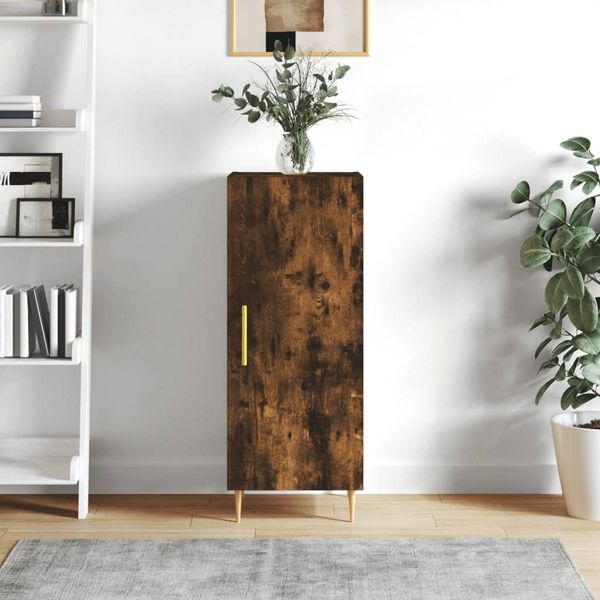 vidaXL Komoda dymový dub 34,5x34x90 cm spracované drevo