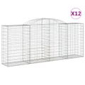 vidaXL Oblúkové gabionové koše 12 ks 300x50x120/140 cm pozink. železo