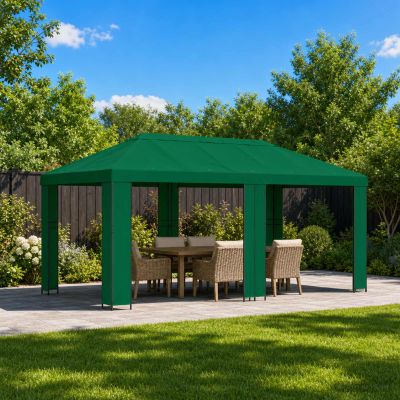 vidaXL Záhradný altánok 6 x 3 m Zelená Polyester a oceľ 190 gsm