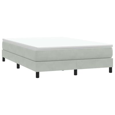 vidaXL Posteľný rám boxsping bez matracom bledosivý 140x210 cm zamat