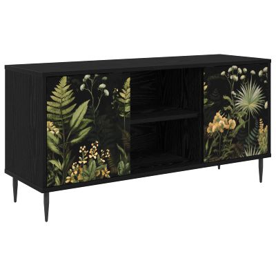 vidaXL TV skrinka RHENEN 102 x 33 x 51 cm Čierny dub Kompozitné drevo