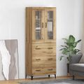 vidaXL Highboard Remeselný dub 69,5 x 34 x 180 cm Kompozitné drevo
