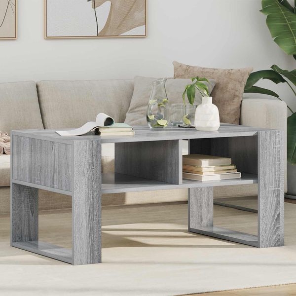 vidaXL Konferenčný stolík Sivý Sonoma 92 x 53 x 45 cm Kompozitné drevo