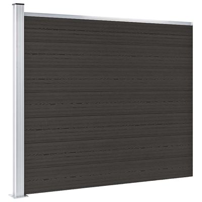 vidaXL Plotový panel WPC 175x146 cm čierny