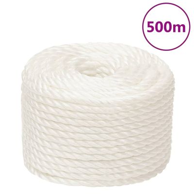 vidaXL Pracovné lano biele 12 mm 500 m polypropylén