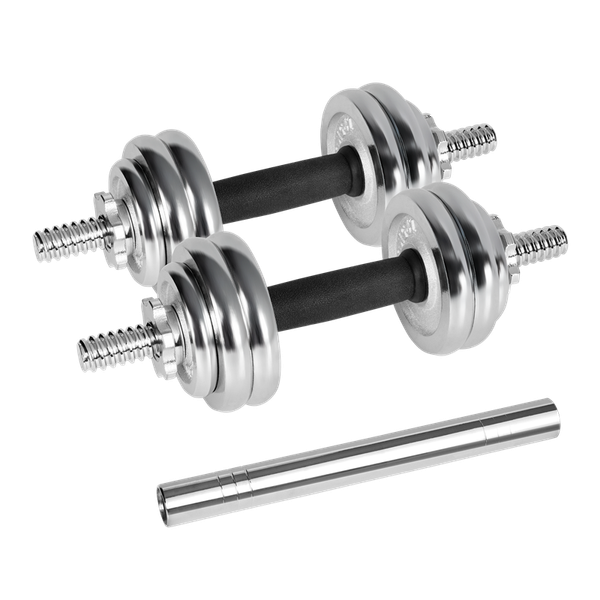 Chromované nastaviteľné hmotnosti 15 kg, REBEL ACTIVE RBA-2326-15