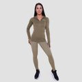 Dámska bežecká mikina 1/2 Zip Pulse Vetiver - GymBeam, veľkosť L, veľkosť oblečenia L