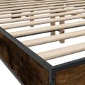 vidaXL Posteľný rám dymový dub 135x190 cm kompozitné drevo a kov