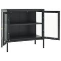 vidaXL Komoda antracitová 70x35x70 cm oceľ a sklo
