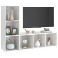 vidaXL TV skrinky 2 ks lesklé biele 107x35x37 cm drevotrieska