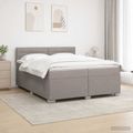 vidaXL Posteľ boxspring s matracom Sivohnedá 200 x 200 cm Látka