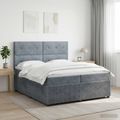 vidaXL Posteľ boxspring s matracom Tmavosivá 200 x 200 cm Zamat