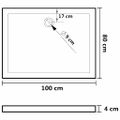 vidaXL Obdĺžniková sprchová vanička z ABS 80x100 cm