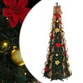 vidaXL Umelý vianočný stromček s 200 LED-i Zelená 215 cm PVC
