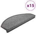 vidaXL Schodové rohože 15 ks 65x24x4 cm tmavošedé polkruhové veľké