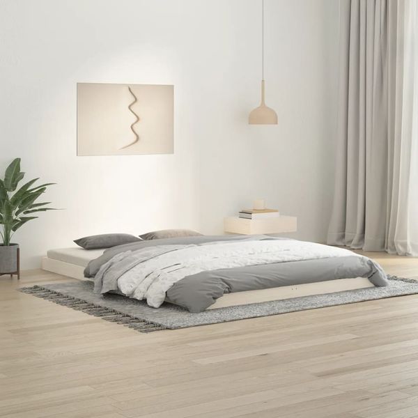 vidaXL Posteľný rám biely 140x200 cm borovicový masív