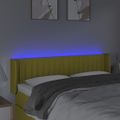 vidaXL Čelo postele s LED zelené 147x16x78/88 cm látka