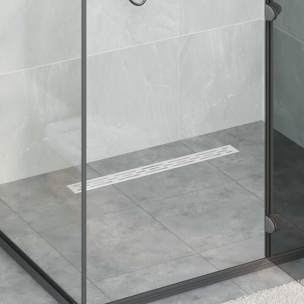vidaXL Sprchový odtok s skleným krytom a 360° sifónom Strieborná 70 cm