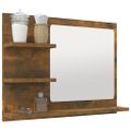 vidaXL Kúpeľňové zrkadlo dymový dub 60x10,5x45 cm spracované drevo