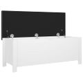 vidaXL Úložný box s vankúšom biely 105x40x45 cm kompozitné drevo