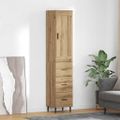 vidaXL Highboard Remeselný dub 34,5 x 34 x 180 cm Kompozitné drevo