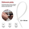 Sťahovacia páska 150×3,5, biela, 100 ks