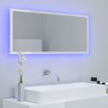 vidaXL LED kúpeľňové zrkadlo lesklé biele 100x8,5x37 cm akryl