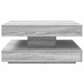 VidaXL Konferenčný stolík otočný o 360stupňov sivý sonoma 70x70x34,5cm
