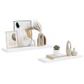 vidaXL Plávajúce nástenné police 2 ks, lesklé biele 80x23,5x3,8cm, MDF