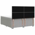 vidaXL LED boxspring posteľ s matracom Svetlosivá 140 x 200 cm Látka