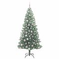 vidaXL Umelý vianočný stromček, snehom obalený, s LED svetlom 180 cm