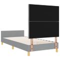 vidaXL Rám postele s čelnou doskou Svetlosivá 100 x 200 cm látka
