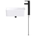 vidaXL Umývadlo do kúpeľne s batériou a odtokom Matná čierna