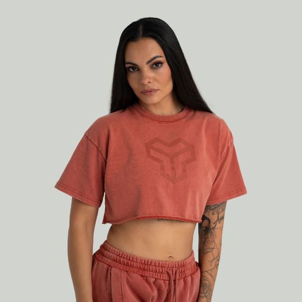 Dámske tričko CropTop Washed Terra - STRIX