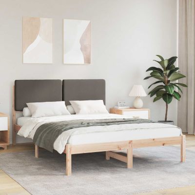 vidaXL Rám postele s čalúneným čelom Sivohnedá 150 x 200 cm