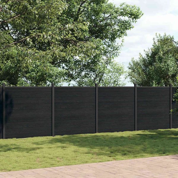 vidaXL Plotový panel sivý 1737x186 cm WPC