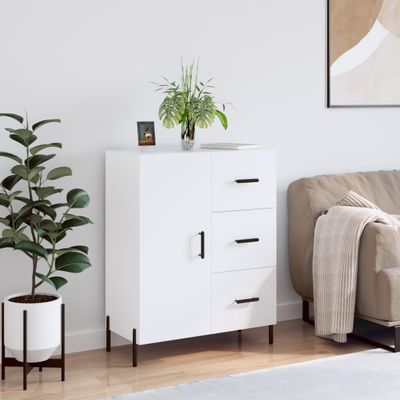 vidaXL Komoda lesklá biela 69,5x34x90 cm spracované drevo