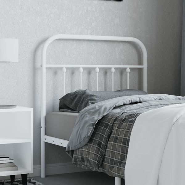 vidaXL Kovové náhradné čelo postele biele 80 cm
