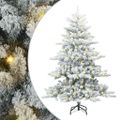 vidaXL Umelý Sklápací Vianočný Stromček Biela 150 cm PVC a oceľ