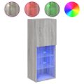 vidaXL TV skrinka s LED svetlami sivá sonoma 40,5x30x102 cm