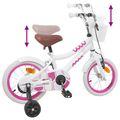 vidaXL Detské Kolo 16 Palcov pre deti vo veku 4-6 rokov Biela