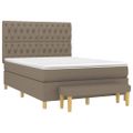 vidaXL Boxspring posteľ s matracom sivohnedý 140x190 cm látka