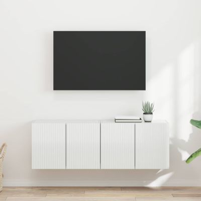 vidaXL TV nástenná skriňa 2 pcs Vysoký lesk bielej 59,5 x 31 x 40 cm