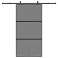 vidaXL Posuvné dvere s kovaním tvrdené sklo a hliník úzke 102,5x205 cm