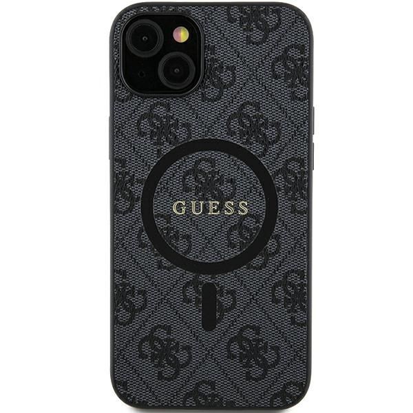 Guess puzdro pre Samsung Galaxy S24 S921 GUHMS24SG4GFRK čierny hardcase 4G Collection Leather Metal Logo MagSafe