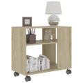vidaXL Príručný stolík, dub sonoma 70x35x60,5 cm, kompozitné drevo