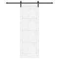 vidaXL Posuvné dvere 83 x 232 cm Borovicový masív Biela a čierna