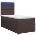 vidaXL LED boxspring posteľ s matracom Tmavohnedá 80 x 200 cm Látka