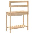 vidaXL Stôl na presádzanie s umývadlom 147,5x44x139,5 cm jedľový masív